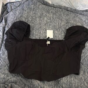 H&M Black Blouse with Chic Design